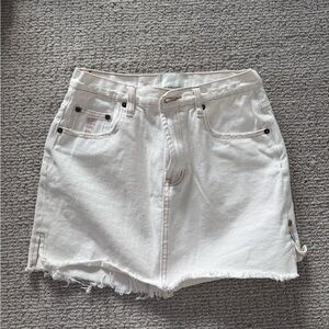 Free People white/ Cream Denim Skirt